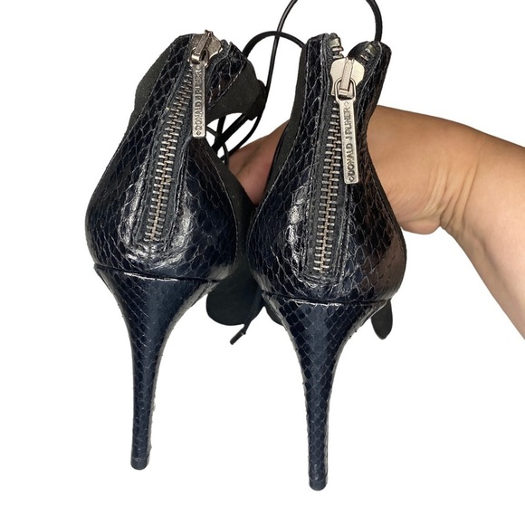 NEW Donald J Pliner Black Pella Leather Suede Pointed Toe Heels Size 9.5 shoes - Picture 7 of 13
